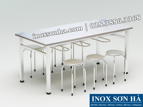 bàn ghế inox công nghiệp
