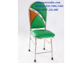 Ghế inox mặt nệm simili, ghế inox có nệm, ghế inox tròn, ghế inox xếp
